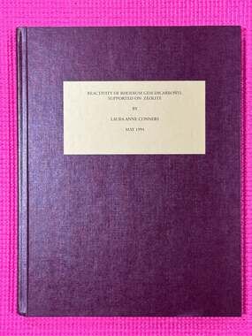 Reactivity of Rhodium Gem-Dicarbonyl Supported on Zeolite Thesis (May 1994)